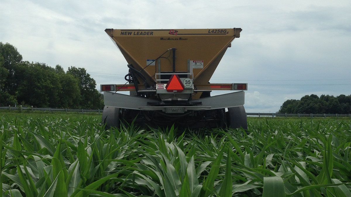 Munro Agromart equipment parked on crop