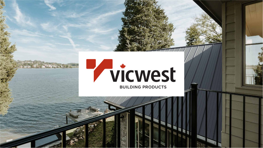 Vicwest Building Products logo and background